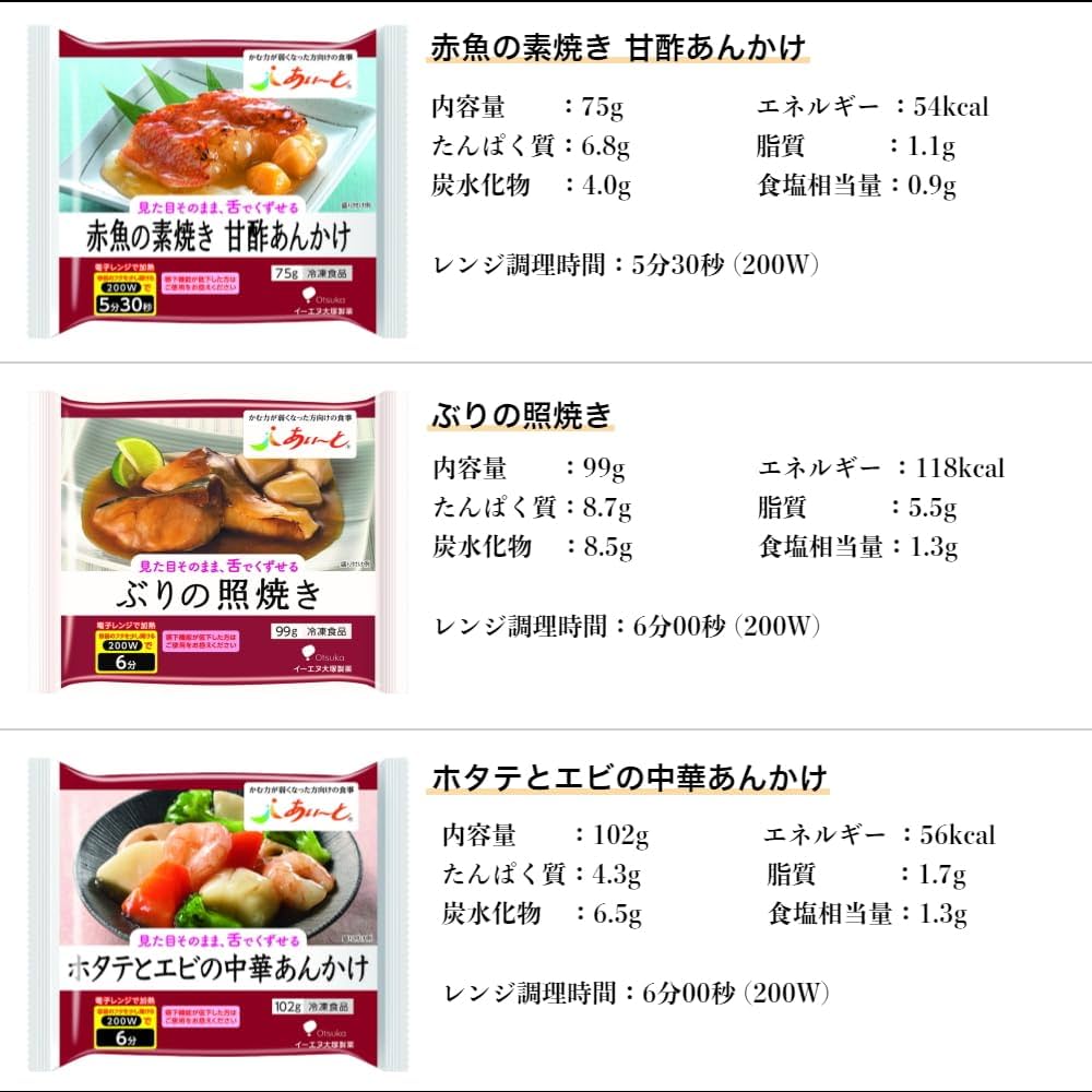 Amazon.co.jp: 介護食 冷凍 あいーと セットA 12食入り 舌で